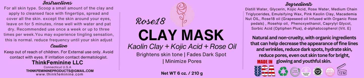 Rose18 Kaolin Clay Mask